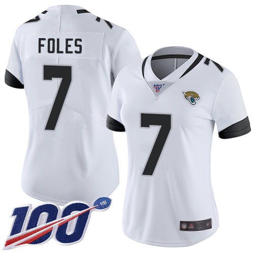 Nike Jaguars #7 Nick Foles White Women's Stitched NFL 100th Season Vapor Limited Jersey