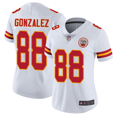 Women's Kansas City Chiefs #88 Tony Gonzalez White Road Limited Vapor Untouchable Jersey