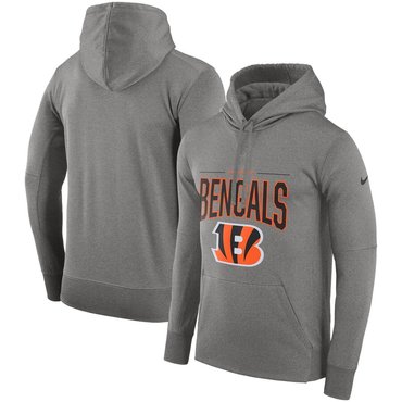 Cincinnati Bengals Nike Sideline Property of Performance Pullover Hoodie Gray