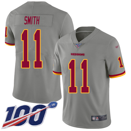 Nike Redskins #11 Alex Smith Gray Men's Stitched NFL Limited Inverted Legend 100th Season Jersey