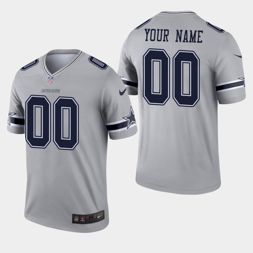 Men's Nike Dallas Cowboys Custom Inverted Legend Gray NFL Jersey