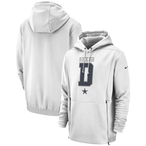 Dallas Cowboys Nike Sideline Local Lockup Pullover Performance Hoodie White