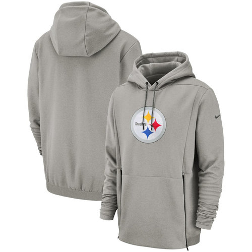 Pittsburgh Steelers Nike Sideline Performance Player Pullover Hoodie Heathered Gray