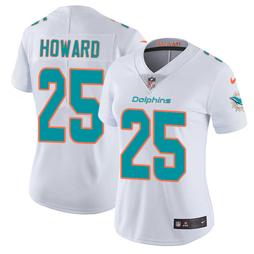 Dolphins #25 Xavien Howard White Women's Stitched Football Vapor Untouchable Limited Jersey