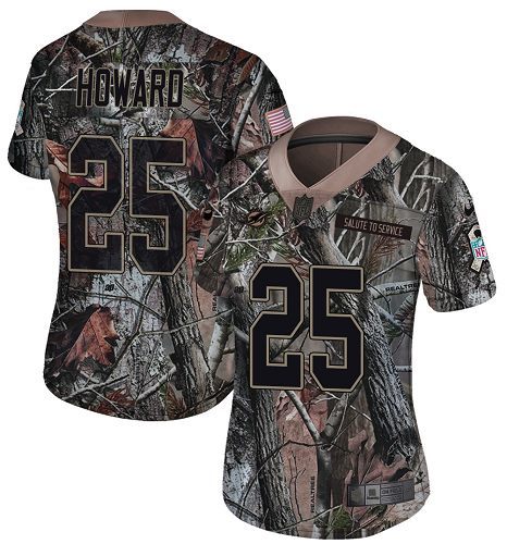 Dolphins #25 Xavien Howard Camo Women's Stitched Football Limited Rush Realtree Jersey