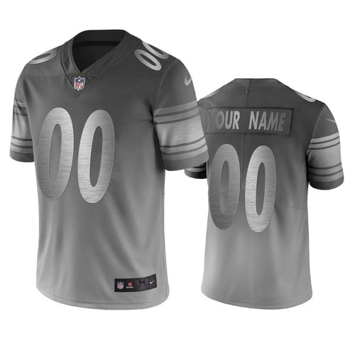 Pittsburgh Steelers Custom Silver Gray Vapor Limited City Edition NFL Jersey