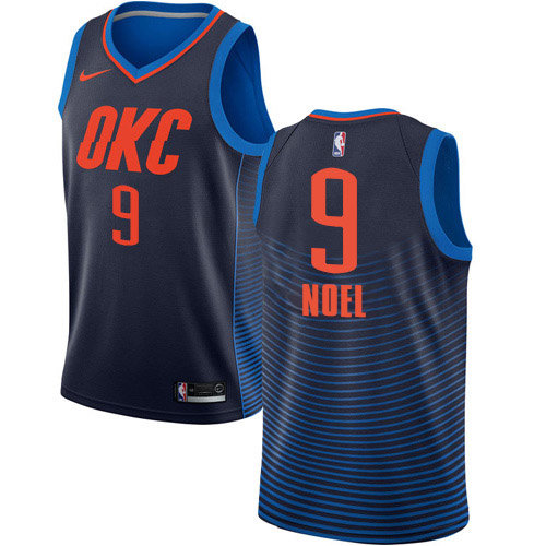 Nike Thunder #9 Nerlens Noel Navy Blue NBA Swingman Statement Edition Jersey