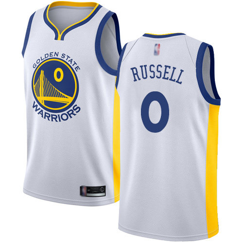 Nike Warriors #0 D'Angelo Russell White NBA Swingman Association Edition Jersey