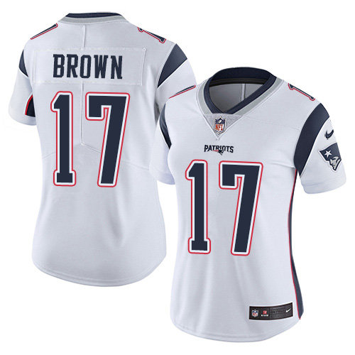 Nike Patriots #17 Antonio Brown White Women's Stitched NFL Vapor Untouchable Limited Jersey