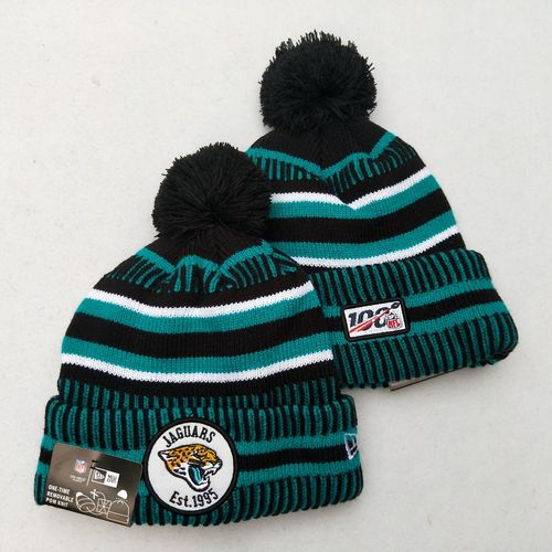 Jaguars Team Logo Green 100th Season Pom Knit Hat YD