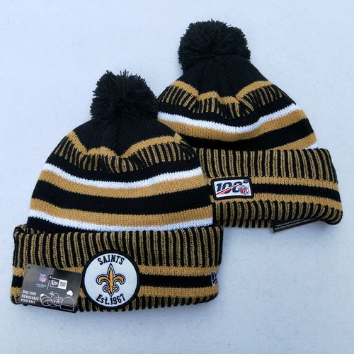 Saints Team Logo Cream 100th Season Pom Knit Hat YD