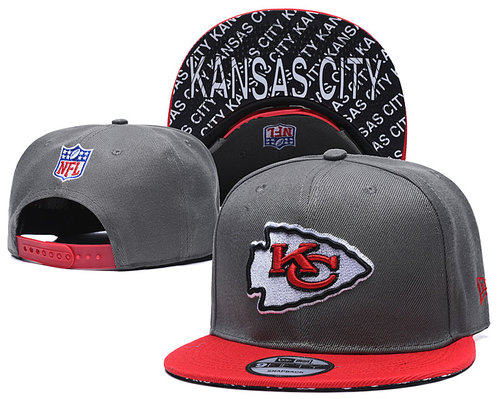 Chiefs Team Logo Gray Red Adjustable Hat TX