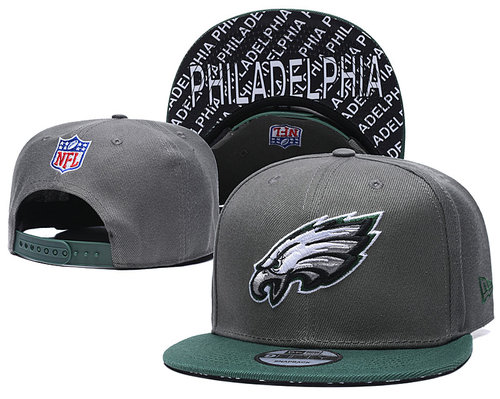 Eagles Team Logo Gray Green Adjustable Hat TX