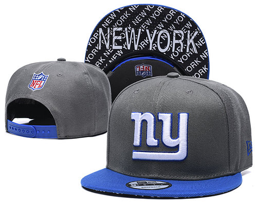 New York Giants Team Logo Gray Blue Adjustable Hat TX