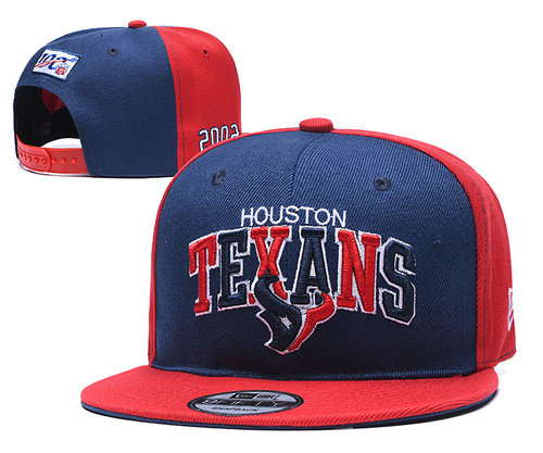 Texans Team Logo Navy Red 100th 2002 Anniversary Adjustable Hat YD