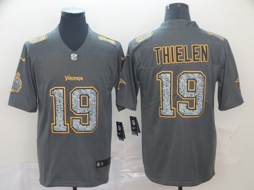 Nike Vikings 19 Adam Thielen Gray Camo Vapor Untouchable Limited Jersey