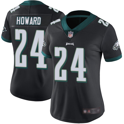 Nike Eagles #24 Jordan Howard Black Alternate Women's Stitched NFL Vapor Untouchable Limited Jersey