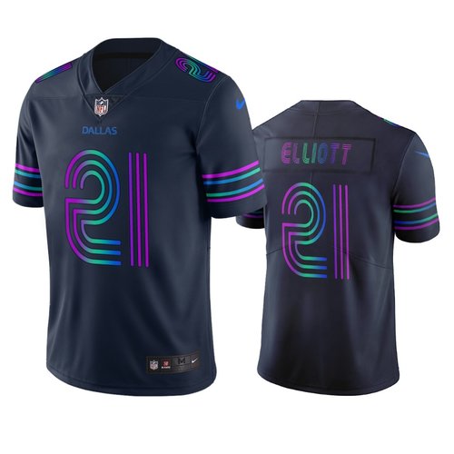 Dallas Cowboys #21 Ezekiel Elliott Navy Vapor Limited City Edition NFL Jersey