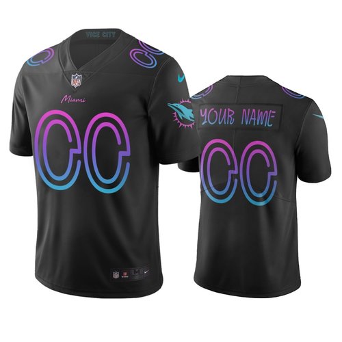 Miami Dolphins Custom Black Vapor Limited City Edition NFL Jersey