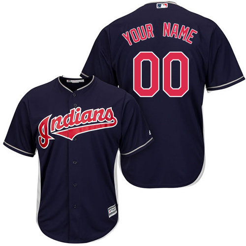 Authentic Navy Blue Baseball Alternate Youth Jersey Customized Cleveland Indians Cool Base