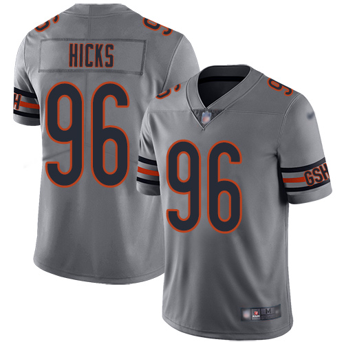 Nike Chicago Bears Men's #96 Akiem Hicks Silver Inverted Legend Limited Jersey