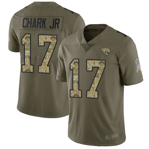 Jaguars #17 DJ Chark Jr Olive Camo Men's Stitched Football Limited 2017 Salute To Service Jersey