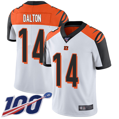 Nike Bengals #14 Andy Dalton White Men's Stitched NFL 100th Season Vapor Limited Jersey