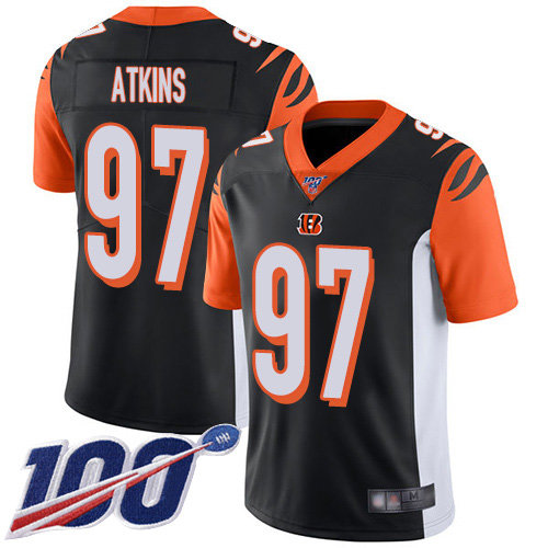 Nike Bengals #97 Geno Atkins Black Team Color Men's Stitched NFL 100th Season Vapor Limited Jersey