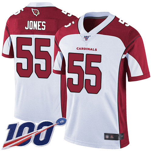 Nike Cardinals #55 Chandler Jones White Men's Stitched NFL 100th Season Vapor Limited Jersey