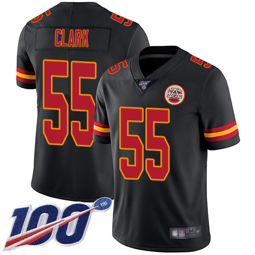 Nike Chiefs #55 Frank Clark Black Men's Stitched NFL Limited Rush 100th Season Jersey