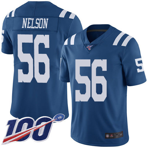 Nike Colts #56 Quenton Nelson Royal Blue Men's Stitched NFL Limited Rush 100th Season Jersey