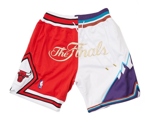 1997 NBA Finals Bulls x Jazz Shorts (Red-White) JUST DON By Mitchell & Ness