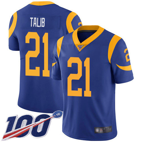 Nike Rams #21 Aqib Talib Royal Blue Alternate Men's Stitched NFL 100th Season Vapor Limited Jersey