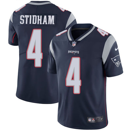 Nike Patriots #4 Jarrett Stidham Navy Blue Team Color Men's Stitched NFL Vapor Untouchable Limited Jersey