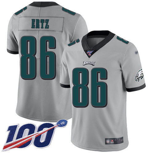 Nike Eagles #86 Zach Ertz Silver Men's Stitched NFL Limited Inverted Legend 100th Season Jersey