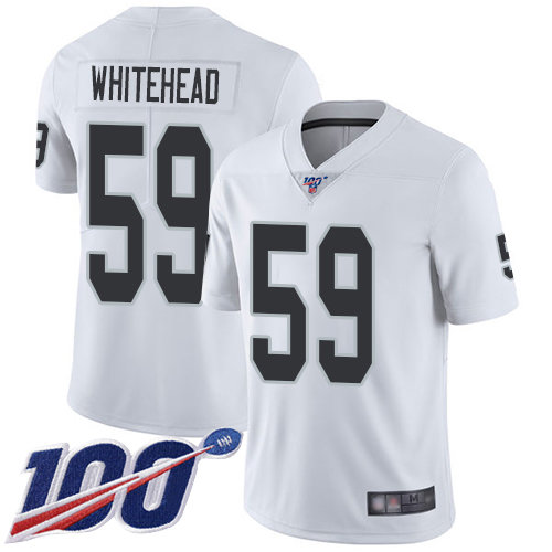 Nike Raiders #59 Tahir Whitehead White Men's Stitched NFL 100th Season Vapor Limited Jersey