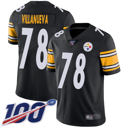 Nike Steelers #78 Alejandro Villanueva Black Team Color Men's Stitched NFL 100th Season Vapor Limited Jersey