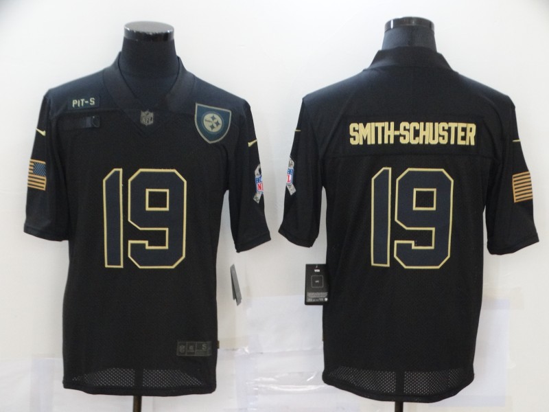 Men's Pittsburgh Steelers #19 JuJu Smith-Schuster Black 2020 Salute To Service Stitched NFL Nike Limited Jersey