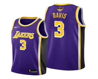 Men's Los Angeles Lakers #3 Anthony Davis 2020 Purple Finals Stitched NBA Jersey