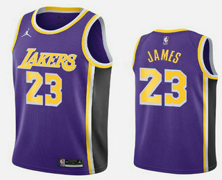 Men's Los Angeles Lakers #23 LeBron James Purple 2020-21 Nike Swingman Stitched NBA Jersey