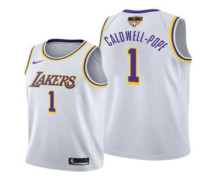 Men's Los Angeles Lakers #1 Kentavious Caldwell-Pope 2020 White Finals Stitched NBA Jersey