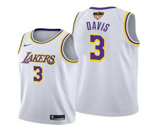 Men's Los Angeles Lakers #3 Anthony Davis 2020 White Finals Stitched NBA Jersey