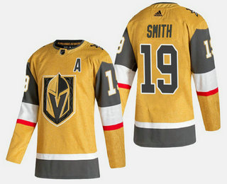 Men's Vegas Golden Knights #19 Reilly Smith Gold 2020-21 Alternate Stitched Adidas Jersey