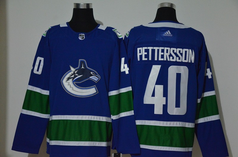 Men's Vancouver Canucks #40 Elias Pettersson NEW Blue Adidas Stitched NHL Jersey