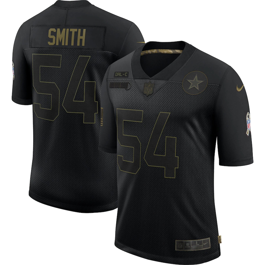 Nike Cowboys 54 Jaylon Smith Black 2020 Salute To Service Limited Jersey