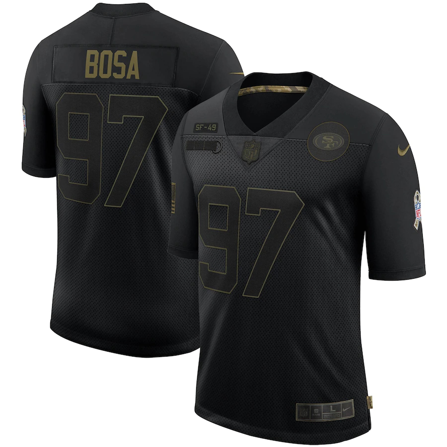 Nike 49ers 97 Nick Bosa Black 2020 Salute To Service Limited Jersey