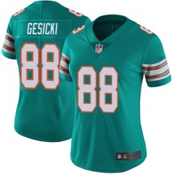 Women's Miami Dolphins #88 Mike Gesicki Limited Aqua Alternate Vapor Untouchable Jersey