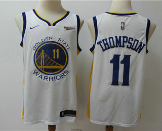 Men's Golden State Warriors #11 Klay Thompson White 2019 Nike Swingman NEW Rakuten Logo Stitched NBA Jersey