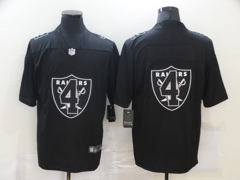 Men's Las Vegas Raiders #4 Derek Carr Black 2020 Shadow Logo Vapor Untouchable Stitched NFL Nike Limited Jersey