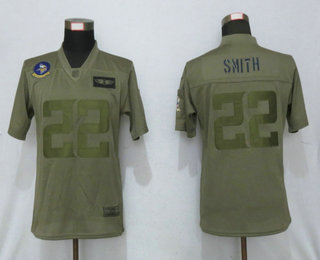 Women's Minnesota Vikings #22 Harrison Smith NEW Olive 2019 Salute To Service Stitched NFL Nike Limited Jersey